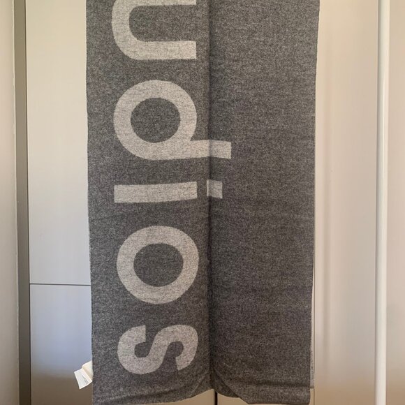 Acne Studios Oversized Logo Wool Blend Scarf – Gray - Picture 3 of 9